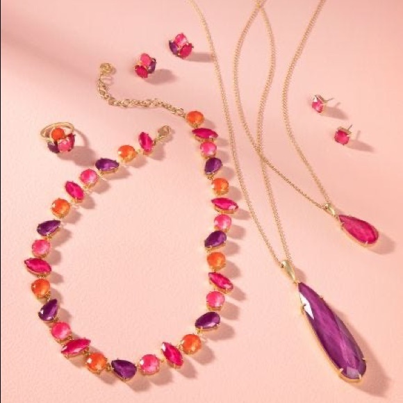 MERMAID GLASS DEWDROP NECKLACE💜Spartina 449 - Picture 3 of 3